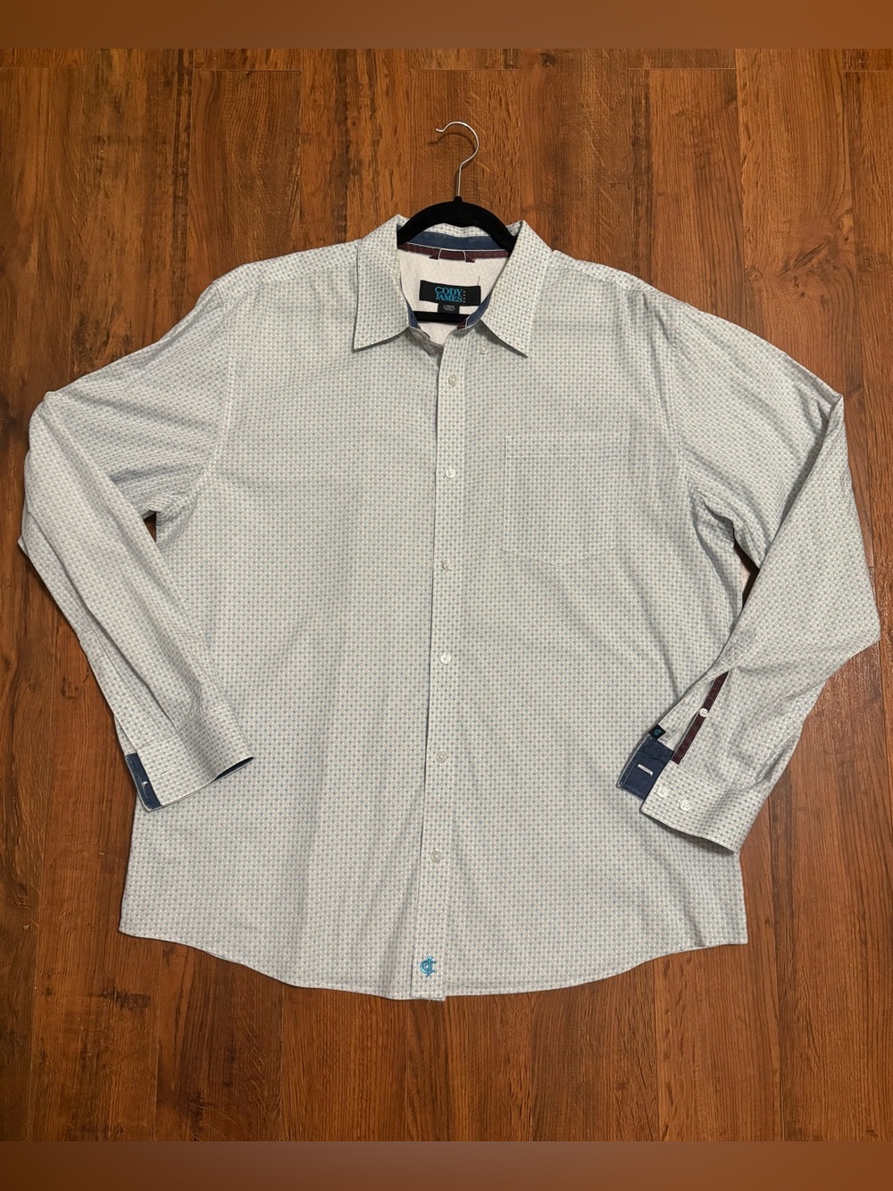 Cody James Core Men’s Large Blue Geo Print Button Down Western Shirt